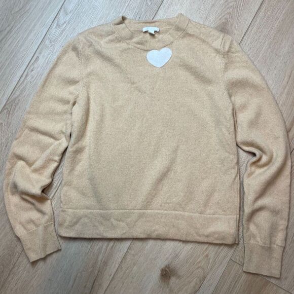 COS Beige Wool Heart Sweater – Women’s Size S - Picture 1 of 4